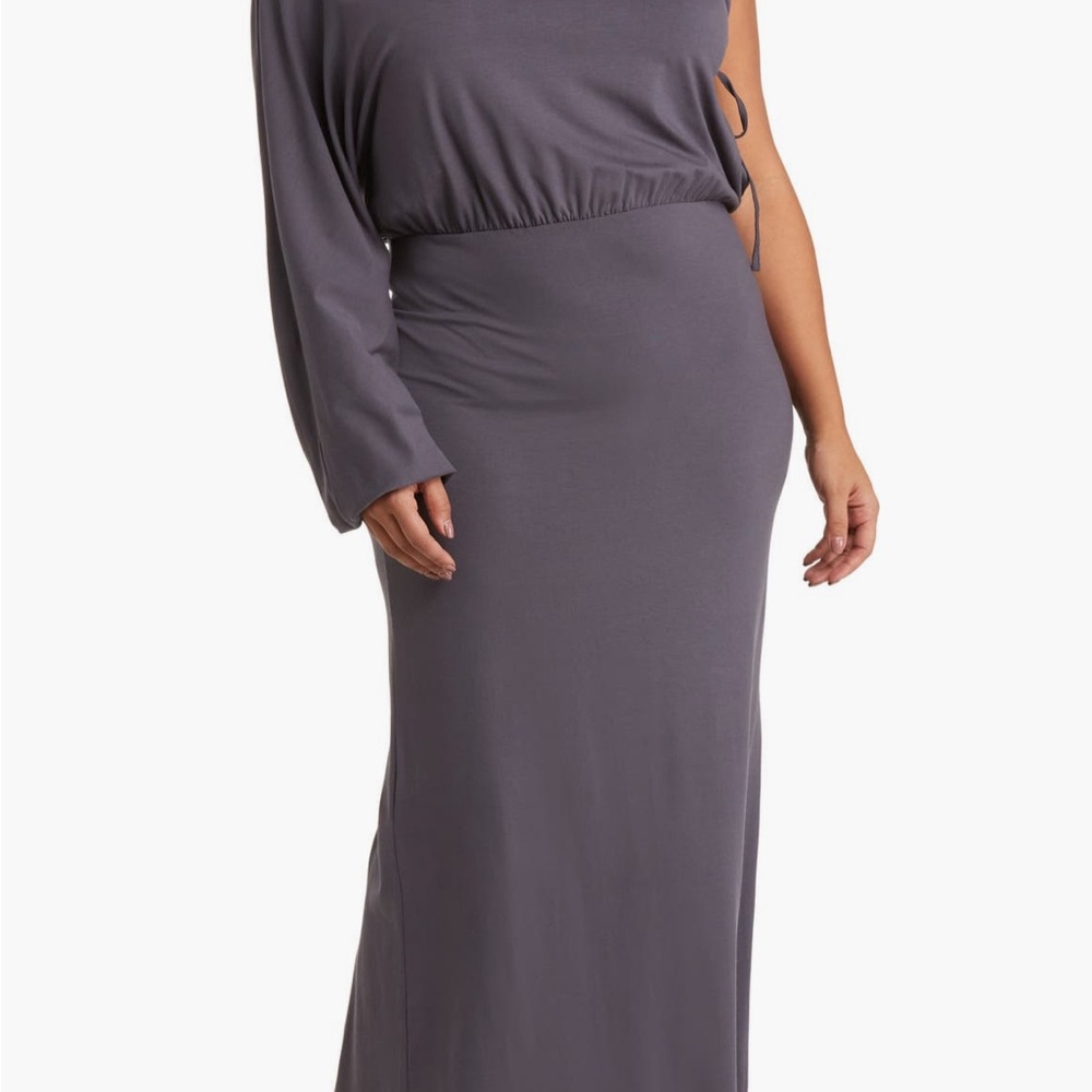 ASOS Curve Gray One-Shoulder Dress